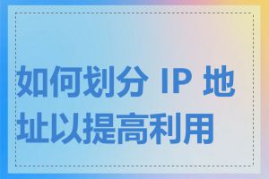 如何划分 IP 地址以提高利用率