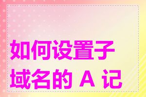 如何设置子域名的 A 记录