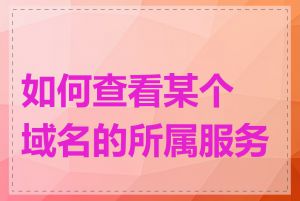 如何查看某个域名的所属服务商