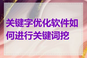 关键字优化软件如何进行关键词挖掘