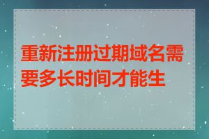 重新注册过期域名需要多长时间才能生效