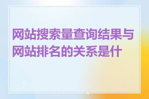 网站搜索量查询结果与网站排名的关系是什么