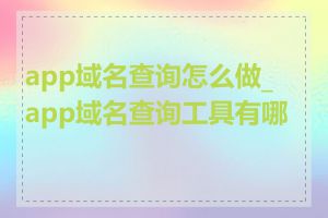 app域名查询怎么做_app域名查询工具有哪些