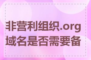 非营利组织.org域名是否需要备案