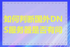 如何判断国外DNS服务器是否有问题