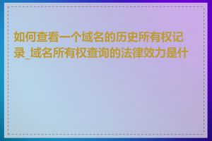 如何查看一个域名的历史所有权记录_域名所有权查询的法律效力是什么