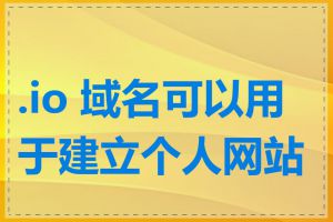 .io 域名可以用于建立个人网站吗