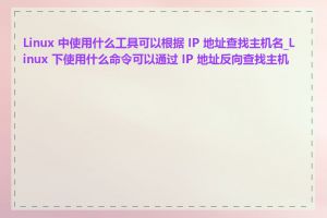 Linux 中使用什么工具可以根据 IP 地址查找主机名_Linux 下使用什么命令可以通过 IP 地址反向查找主机名