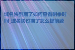 域名快到期了如何查看剩余时间_域名快过期了怎么提前续费