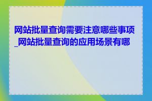网站批量查询需要注意哪些事项_网站批量查询的应用场景有哪些