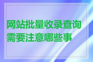 网站批量收录查询需要注意哪些事项