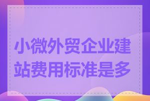 小微外贸企业建站费用标准是多少