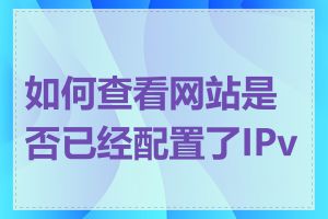 如何查看网站是否已经配置了IPv6