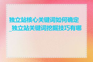 独立站核心关键词如何确定_独立站关键词挖掘技巧有哪些