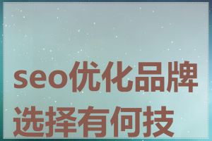 seo优化品牌选择有何技巧