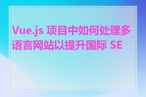 Vue.js 项目中如何处理多语言网站以提升国际 SEO