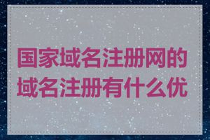 国家域名注册网的域名注册有什么优势