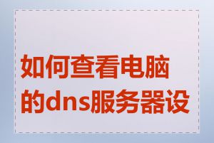 如何查看电脑的dns服务器设置