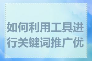 如何利用工具进行关键词推广优化