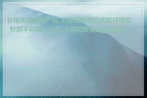 长尾关键词推广时,关键词数量应该如何确定_针对不同推广目标,关键词数量应该如何设置