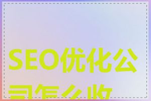 SEO优化公司怎么收费