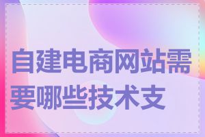 自建电商网站需要哪些技术支持