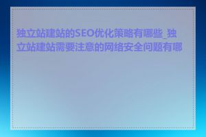 独立站建站的SEO优化策略有哪些_独立站建站需要注意的网络安全问题有哪些