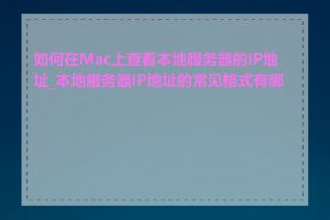 如何在Mac上查看本地服务器的IP地址_本地服务器IP地址的常见格式有哪些