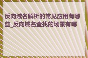 反向域名解析的常见应用有哪些_反向域名查找的场景有哪些