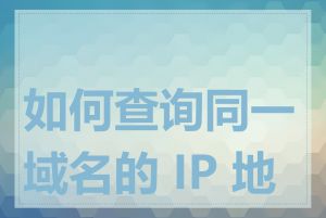 如何查询同一域名的 IP 地址