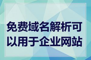 免费域名解析可以用于企业网站吗