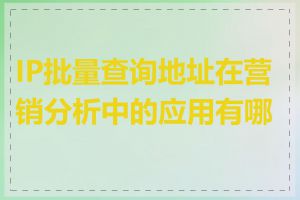 IP批量查询地址在营销分析中的应用有哪些