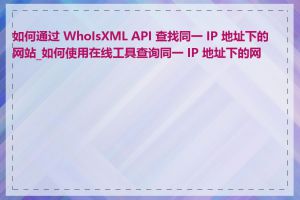 如何通过 WhoIsXML API 查找同一 IP 地址下的网站_如何使用在线工具查询同一 IP 地址下的网站