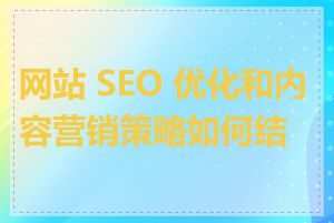 网站 SEO 优化和内容营销策略如何结合
