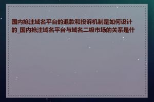 国内抢注域名平台的退款和投诉机制是如何设计的_国内抢注域名平台与域名二级市场的关系是什么