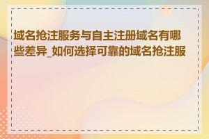 域名抢注服务与自主注册域名有哪些差异_如何选择可靠的域名抢注服务