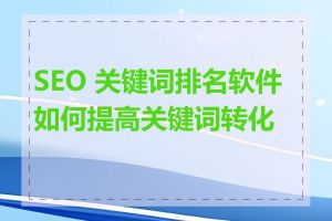 SEO 关键词排名软件如何提高关键词转化率