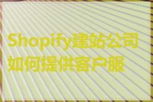 Shopify建站公司如何提供客户服务
