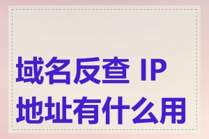 域名反查 IP 地址有什么用途