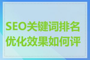 SEO关键词排名优化效果如何评估
