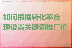 如何根据转化率合理设置关键词推广价格