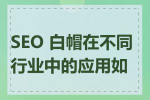 SEO 白帽在不同行业中的应用如何