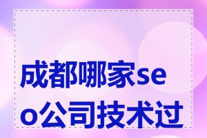 成都哪家seo公司技术过硬