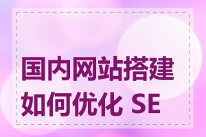国内网站搭建如何优化 SEO