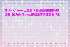 在Unix/Linux上查看IP地址的高级技巧有哪些_在Unix/Linux终端如何快速查看IP地址