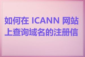 如何在 ICANN 网站上查询域名的注册信息