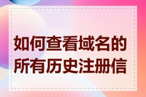 如何查看域名的所有历史注册信息