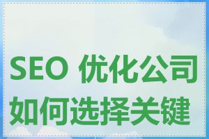 SEO 优化公司如何选择关键词