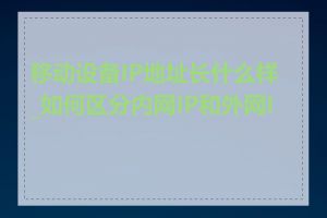 移动设备IP地址长什么样_如何区分内网IP和外网IP