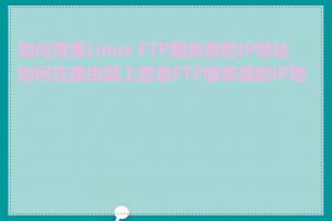 如何查看Linux FTP服务器的IP地址_如何在路由器上查看FTP服务器的IP地址